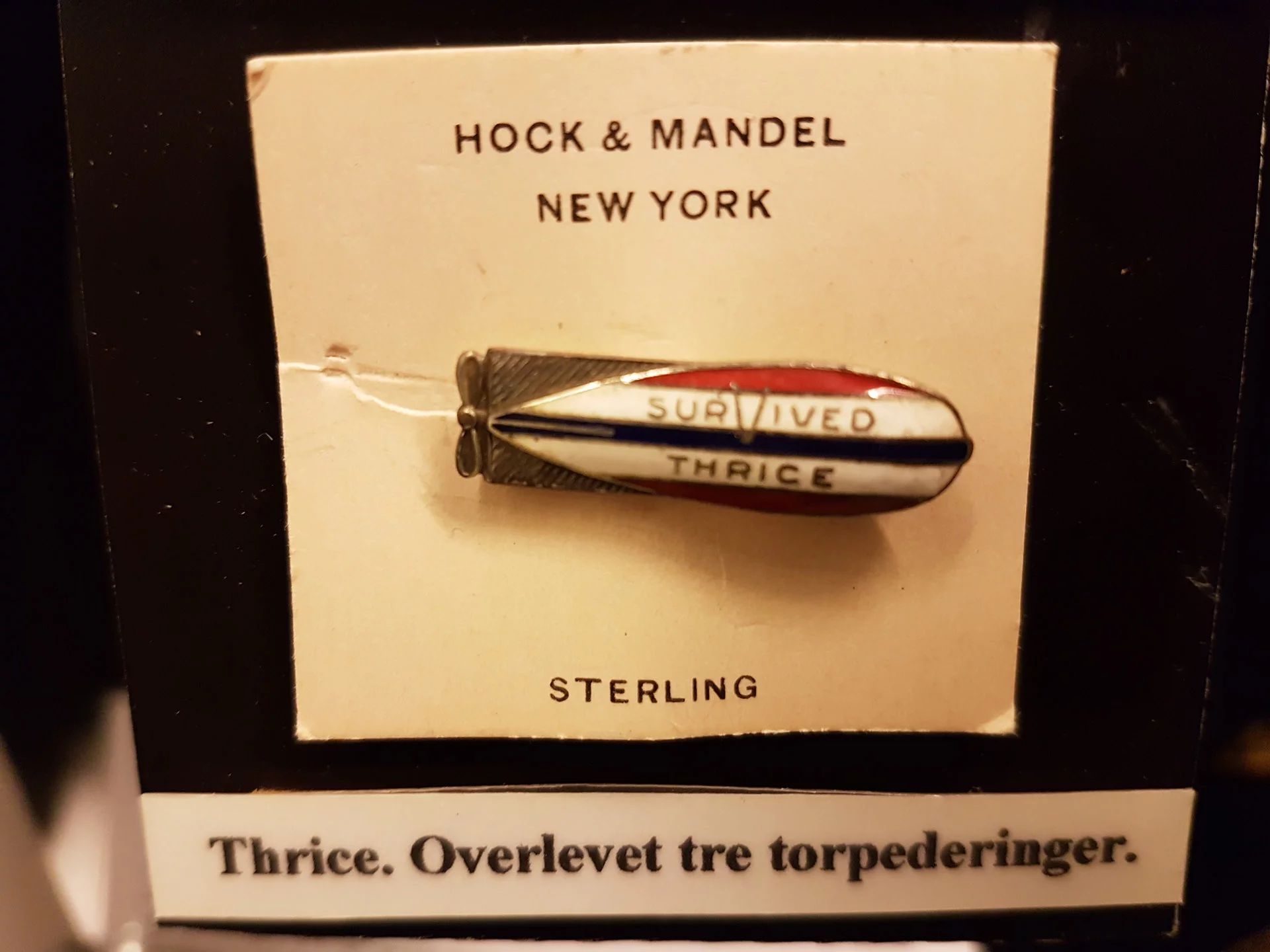 Torpedonål for overlevet tre torpederinger