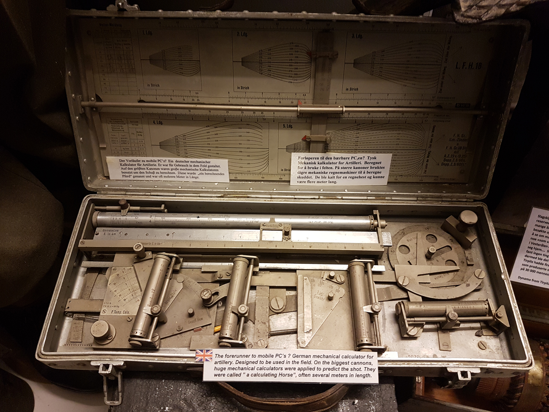 Tysk mekanisk computer for artilleri